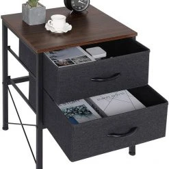 EUGAD Nachttisch (1-St), mit 2 Schubladen Couchtisch Beistelltisch für Wohnzimmer Nachtkommode Nachtschrank für Schlafzimmer industrieller Stil -TischStuhl Verkäufe b890cd19 49d5 4158 a16f a0ba4e2f9175