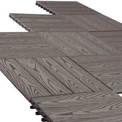 EUGAD WPC-Fliesen, WPC Fliesen Klickfliesen in Holzoptik 11 Stücke für 1m² Grau Anthrazit, Braun, Coffee, Hellgrau -TischStuhl Verkäufe ba26a301 b236 5651 9d2f 1b22e364cb3a