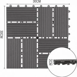 EUGAD WPC-Fliesen, 22 Stück WPC Terrassenfliesen Klickfliesen 30x30cm Coffee Anthrazit, Dunkelgrau, Hellgrau -TischStuhl Verkäufe baa8230a 2b5f 5f0a 94a4 e109e6d07f42