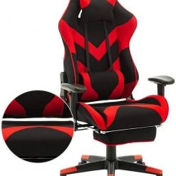 EUGAD Gaming Chair, Bürostuhl, Gaming Stuhl, Stoffbezug Rot Grau, Schwarz -TischStuhl Verkäufe bb64e073 69fe 5e9f b77c 3f3d2c974c8b