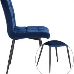 EUGAD Esszimmerstuhl (4 Stück), Polsterstuhl Wohnzimmerstuhl Samtstuhl Sessel mit Rückenlehne, Metallbeine, Sitzfläche aus Samt, Blau Creme, Dunkelgrau, Hellgrau, Rosa -TischStuhl Verkäufe bc340bbb 4323 4ef3 a198 d179ced707be