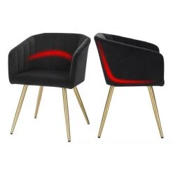 EUGAD Esszimmerstuhl, 2er-Set Esszimmerstuhl Polsterstuhl aus Samt Dunkelgrün Dunkelgrau, Dunkelgr&uuml;n, Rosa, Schwarz -TischStuhl Verkäufe bc3695af 4312 42e6 8337 258adbe59c40