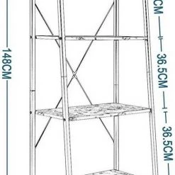 EUGAD Bücherregal, Standregal Bücherregal Metallregal Leiterregal Stufenregal Multifunktionale Regal Industrie Design MDF Metall Schwarz+schwarzer Marmor Golden+Weißer Marmor, Vintage -TischStuhl Verkäufe bd601782 3927 54d2 969c ec21c3319f77