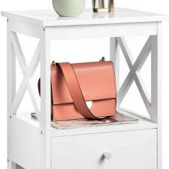 EUGAD Nachttisch, Beistelltisch Nachtschrank Nachtkommode Sofatisch aus MDF mit Schublade und Ablage für Schlafzimmer oder Wohnzimmer Weiß -TischStuhl Verkäufe bd6b557b 6f2a 5c67 bca4 28b91f4166e0