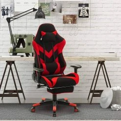 EUGAD Gaming Chair, Bürostuhl, Gaming Stuhl, Stoffbezug Rot Grau, Schwarz -TischStuhl Verkäufe bea01b6f 5d80 526e 9410 80869dd9f70a