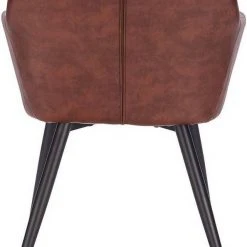 EUGAD Esszimmerstuhl, aus Kunstleder mit Armlehnen und Rückenlehne Gestell aus Metall Schwarz Braun, Dunkelbraun, Dunkelgrau -TischStuhl Verkäufe bf96bbb1 0df7 56f5 9d0e f41e4d2a2c62