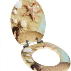 EUGAD WC-Sitz (1-St), Toilettensitz, WC Sitz mit Absenkautomatik, MDF, Holz, Softclose Scharnier Gr&uuml;ne Bl&auml;tter, Holzfarbe, Lilie, Seestern, Seestern Am Strand, Seestern Sonnenuntergang, Stone, &lrm;Lila Blume und Stones -TischStuhl Verkäufe bfca4d3b 1dea 48c4 81af 74de6f84bbd0