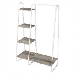 EUGAD Garderobenständer, Kleiderständer,mit Regal, Metall, Holz,im Flur, Wohnzimmer, Dunkelbraun-Schwarz Eiche-Weiß, Sand-Weiß -TischStuhl Verkäufe c011bfe8 b5f6 53b8 8c25 b1d91740a130