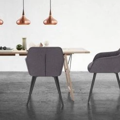 EUGAD Esszimmerstuhl, Polsterstuhl Leinen,mit Armlehnen Metallbeinen Dunkelgrau, Hellgrau -TischStuhl Verkäufe c0126f24 fb9b 5873 bc69 19e60fef79e5