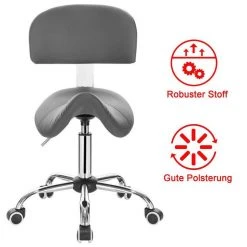 EUGAD Arbeitshocker (1er-Set), Sattelhocker mit Rückenlehne gepolstert höhenverstellbar aus Kunstleder Schwarz Grau, Wei&szlig; -TischStuhl Verkäufe c0b670a4 3e64 5afc a092 9a36031889a0