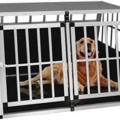 EUGAD Tiertransportbox, Hundetransportbox Alu Doppel Hundebox Reisebox für große Hunde Husky Samojede Weimaraner Labrador Deutscher Schäferhund Boxer 104x91x69cm -TischStuhl Verkäufe c13e6127 6709 5cba be06 4e2c40fbdc1f