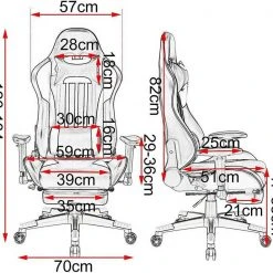 EUGAD Gaming-Stuhl (1 Stück), Racing Stuhl mit Fußstütze Racing Stuhl Drehstuhl Bürostuhl Schreibtischstuhl PC Stuhl mit Wippfunktion Höhenverstellbar Kunstleder Rot Grau, Weiß -TischStuhl Verkäufe c145187f 0e3c 5b69 9fc7 feb96a6ee345
