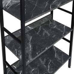 EUGAD Bücherregal, 1-tlg., Standregal, Küchenregal, 5 offenen Regalebenen, MDF, Metall, Schwarz Marmor Golden-Wei&szlig;er Marmor, Vintage -TischStuhl Verkäufe c1fb0199 6a12 594e 9eab 0998657a1d88