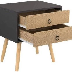 EUGAD Nachttisch, 2er-Set Beistelltisch mit 2 Schubladen Nachtkommode Nachtschrank Holzbeine MDF 46x35x50cm Weiß Grau, Wei&szlig; -TischStuhl Verkäufe c33f4695 feb6 5219 a784 b01e9e571f8e