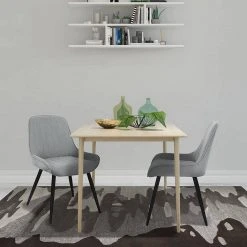 EUGAD Polsterstuhl (2 Stück), Esszimmerstühle aus Leinen mit stabilen Metallbeinen, mit Rückenlehne und gepolsterter Sitzfläche Dunkelgrau, Hellgrau -TischStuhl Verkäufe c569d905 3d58 5b7d 9997 4d1fdc66770f