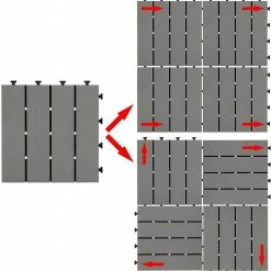 EUGAD WPC-Fliesen, 22 Stück WPC Terrassenfliesen in T-Form 30x30cm Dunkelgrau Anthrazit, Braun, Hellgrau -TischStuhl Verkäufe c6e964ef fc5c 5c30 8a41 ee4bdcef8778