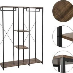 EUGAD Kleiderständer, Wäscheständer Garderobenständer mit Ablage Schwarzrohre und Eiche Platte Schwarz-Hell Eiche, Schwarz-Vintage, Wei&szlig;-Eiche -TischStuhl Verkäufe c9a78e46 f91b 5f46 8d77 db3c286bdf9e