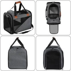 EUGAD Tiertransporttasche bis 8,00 kg, Katzentragetasche Hundetragetasche Schultertasche Haustiertasche Faltbare Transporttasche Reisetasche Traglast Oxford mit Schultergurt Grau 45x30x35cm -TischStuhl Verkäufe cabcd43c f7b6 414e a323 15af12feb282