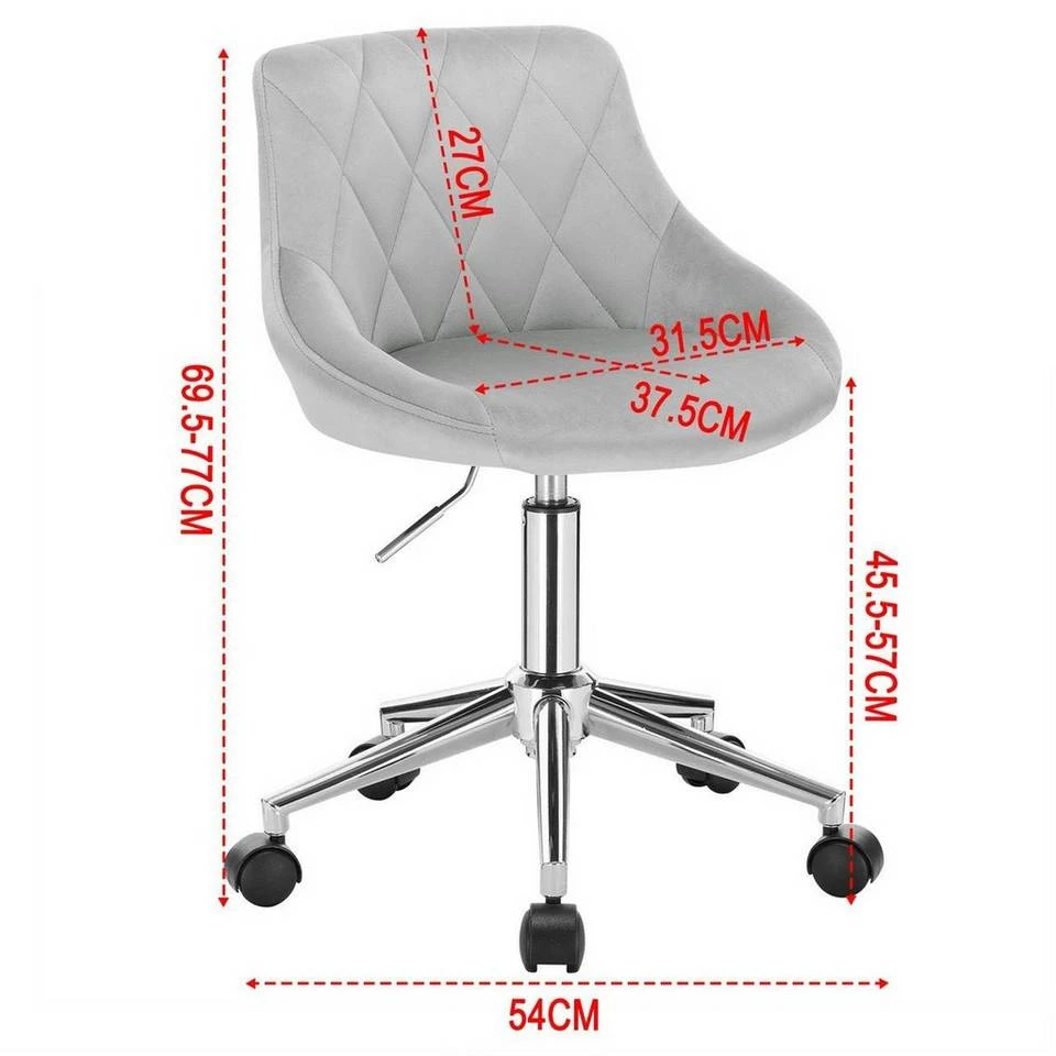 EUGAD Schreibtischstuhl (1 Stück), Bürohocker Rollhocker mit Rollen, Samt, höhenverstellbar, Rosa Dunkellgrau, Hellgrau 10 EUGAD Schreibtischstuhl (1 Stück), Bürohocker Rollhocker mit Rollen, Samt, höhenverstellbar, Rosa Dunkellgrau, Hellgrau – Bild 10