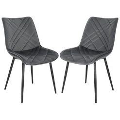 EUGAD Esszimmerstuhl (2 Stück), Küchenstuhl, Polsterstuhl Stuhl,Wohnzimmerstuhl ohne Armlehne, Metallbeine, Samt, Hellgrau Dunkelgrau, Schwarz -TischStuhl Verkäufe cbe0e03b c4c4 4a50 8caa 063286ddd38c