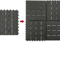 EUGAD WPC-Fliesen, WPC Fliesen Klickfliesen in Holzoptik 11 Stücke für 1m² Grau Anthrazit, Braun, Coffee, Hellgrau -TischStuhl Verkäufe cc29659d 78bb 5d4d b1a2 84a53a4366cb