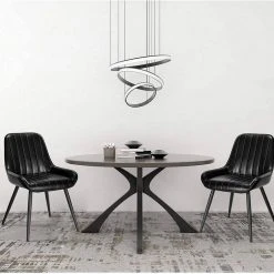 EUGAD Esszimmerstuhl, 4 Stücke Retro Küchenstuhl Sitzfläche aus PU mit Metallbeine Schwarz Braun, Dunkelbraun, Dunkelgrün, Grau -TischStuhl Verkäufe ccef1189 b8ce 586f 9803 2ef009b0e285