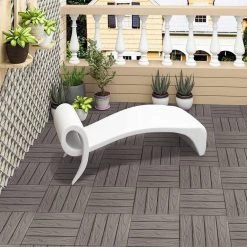 EUGAD WPC-Fliesen, 11 Stück WPC Terrassenfliesen 30x30cm Holzstruktur Anthrazit Coffee, Dunkelgrau, Hellgrau -TischStuhl Verkäufe ceacc7ac 4f16 5a63 8d54 5a652552cae7