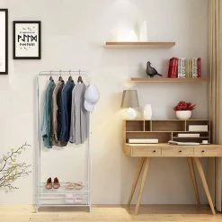 EUGAD Kleiderständer, Kleiderstange mit 2 Metallablagen Schwarz, Wei&szlig; -TischStuhl Verkäufe ceaf4100 df78 5f40 bdf5 d01e5b07c30e