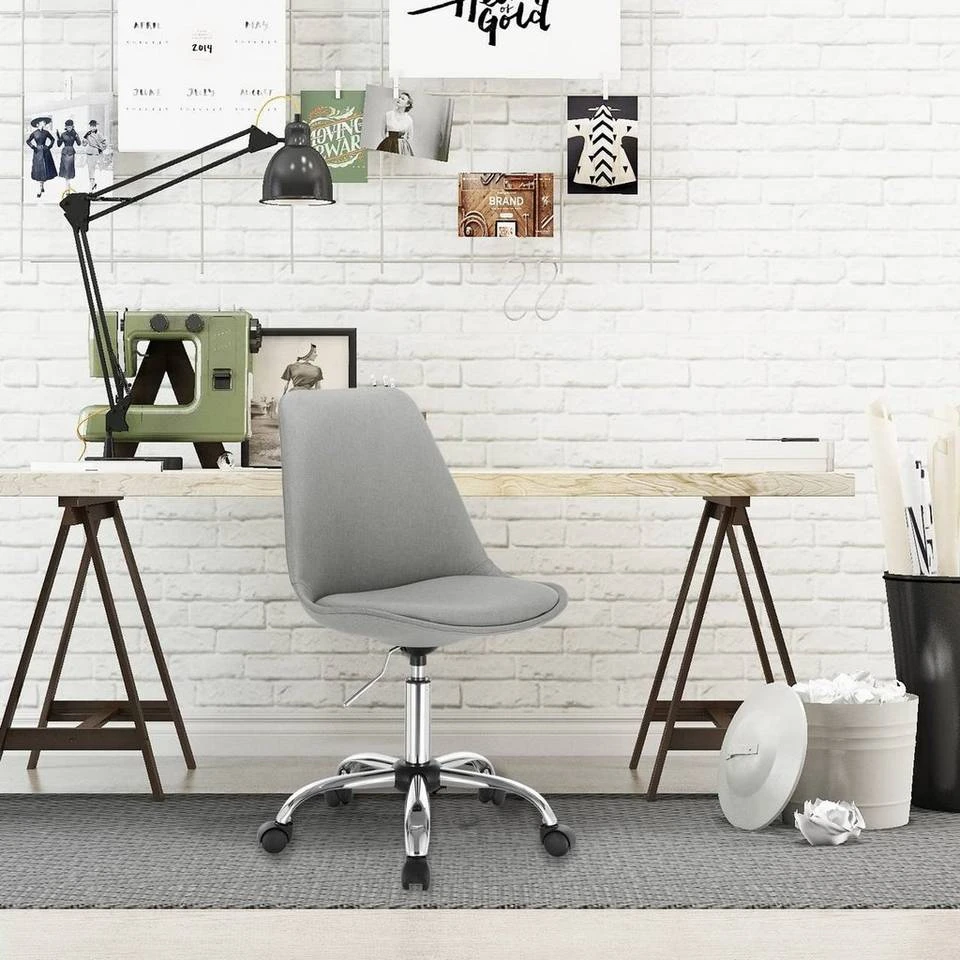 EUGAD Schreibtischstuhl, Arbeitshocker, Stoffbezug, 360° drehbar, Dunkelgrau Duneklgrau, Hellgrau 9 EUGAD Schreibtischstuhl, Arbeitshocker, Stoffbezug, 360° drehbar, Dunkelgrau Duneklgrau, Hellgrau – Bild 9