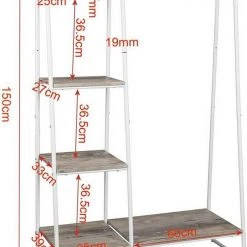 EUGAD Garderobenständer, Kleiderständer,mit Regal, Metall, Holz,im Flur, Wohnzimmer, Dunkelbraun-Schwarz Eiche-Weiß, Sand-Weiß -TischStuhl Verkäufe cf5c9b47 7540 5393 ae61 6b2fe2c38a48