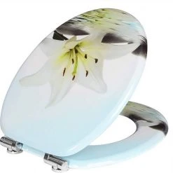 EUGAD WC-Sitz (1-St), Toilettensitz, WC Sitz mit Absenkautomatik, MDF, Holz, Softclose Scharnier Gr&uuml;ne Bl&auml;tter, Holzfarbe, Lilie, Seestern, Seestern Am Strand, Seestern Sonnenuntergang, Stone, &lrm;Lila Blume und Stones -TischStuhl Verkäufe d09c3092 0bd8 496e 8c88 774f9397ddbc