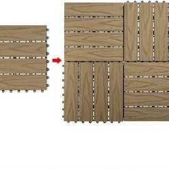 EUGAD WPC-Fliesen, 22er-Set WPC Balkonfliesen 3D Holzstruktur für 2m² Hellbraun -TischStuhl Verkäufe d1471b67 1369 5579 b7d0 d81bbc171e87