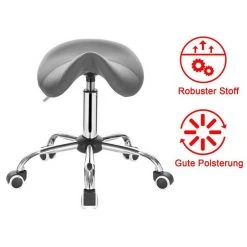 EUGAD Drehstuhl (1 Stück), Sattelhocker gepolstert höhenverstellbar aus Kunstleder Grau Schwarz, Wei&szlig; -TischStuhl Verkäufe d18db605 f806 555a 974c e4983c4e5bf6