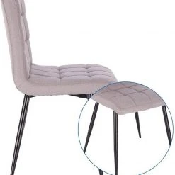 EUGAD Esszimmerstuhl (4 Stück), Küchenstuhl Polsterstuhl, mit Rückenlehne, Metallbeine, Sitzfläche aus Leinen, Hellgrau -TischStuhl Verkäufe d28f2e4a 6e07 4942 ad9a 2a04ac8cf01c