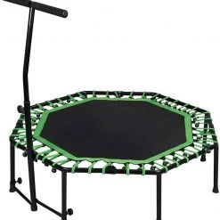 EUGAD Fitnesstrampolin, Fitness Trampolin Indoor Faltbar Ø 126cm mit höhenverstellbarem Haltegriff, leise Gummiseilfederung, belastbar bis 120 kg Gr&uuml;n, Schwarz -TischStuhl Verkäufe d37c826b 020b 40d8 ac6b ce35201c18ef