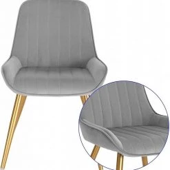 EUGAD Esszimmerstuhl (2 Stück), Küchenstuhl Wohnzimmerstuhl Sitzfläche aus Samt mit Metallbeine,Stuhl für Esszimmer Wohnzimmer Küche, Hellgrau Bordeaux, Dunkelgrau, Dunkelgr&uuml;n, Rosa -TischStuhl Verkäufe d38adb62 9248 5bed 9915 d7162504bf42