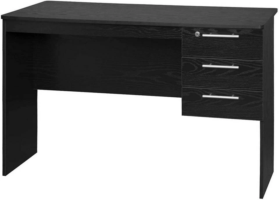 EUGAD Schreibtisch, Computertisch Bürotisch mit 3 Schubladen und Schloss Holz Schwarz 1 EUGAD Schreibtisch, Computertisch Bürotisch mit 3 Schubladen und Schloss Holz Schwarz
