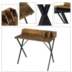 EUGAD Schreibtisch, 90x50x73CM Bürotisch PC Tisch Arbeitstisch für Home, Büro Metall + MDF Holzoptik Vintage -TischStuhl Verkäufe d408ac8c 5fed 5e31 ab54 b55f7fe50b4e