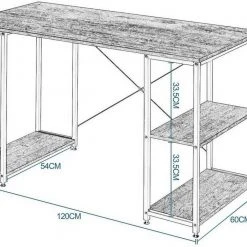 EUGAD Schreibtisch, Bürotisch PC-Tisch mit Ablage aus Metall und Holz, 120x60x75cm, Vintage -TischStuhl Verkäufe d4c5ac32 f2d0 5b0e 857c a65bd3abef63