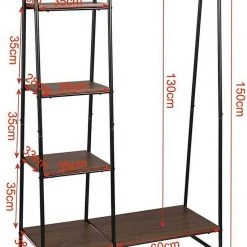 EUGAD Garderobenständer, Kleiderständer,mit Regal, Metall, Holz,im Flur, Wohnzimmer, Dunkelbraun-Schwarz Eiche-Weiß, Sand-Weiß -TischStuhl Verkäufe d6e7ed0e 3c10 581e 9328 04dea5c4b7e2