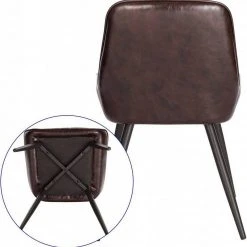 EUGAD Esszimmerstuhl, 4 Stücke Retro Küchenstuhl Sitzfläche aus PU mit Metallbeine Schwarz Braun, Dunkelbraun, Dunkelgrün, Grau -TischStuhl Verkäufe d6fc2b02 4bbc 5535 9bb4 f22ef00445c2