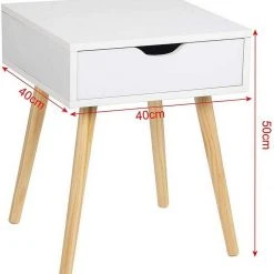 EUGAD Nachttisch, Beistelltisch mit Schublade Nachtkommode, Holzbeine MDF, Grau Wei&szlig; -TischStuhl Verkäufe d752bfe8 fe17 561c 83f4 087132d956fa