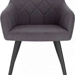 EUGAD Esszimmerstuhl (6 Stück), Wohnzimmerstuhl aus Leinen Polsterstuhl mit Armlehnen und Rückenlehne schwarze Gestell aus Metall Hellgrau Dunkelgrau -TischStuhl Verkäufe d7703a00 4da6 5dce 8bbb 3b37af01c7a4