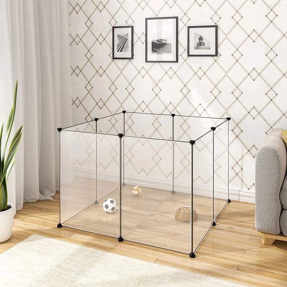 EUGAD Freigehege, Freigehege für Kaninchen Hasen Meerschweinchen Welpenauslauf DIY 8 Platten Transparent 102 x 102 x 70 cm 1 EUGAD Freigehege, Freigehege für Kaninchen Hasen Meerschweinchen Welpenauslauf DIY 8 Platten Transparent 102 x 102 x 70 cm