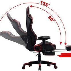 EUGAD Gaming-Stuhl (1 Stück), mit Fußstütze Racing Stuhl Drehstuhl Bürostuhl Schreibtischstuhl PC Stuhl mit Wippfunktion Höhenverstellbar Kunstleder Weiß Grau, Rot, Wei&szlig; -TischStuhl Verkäufe da47a8cb fc84 4742 a72d f2b39bbaeb38