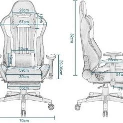 EUGAD Gaming-Stuhl (1 Stück), Racing Stuhl mit Fußstütze Racing Stuhl Drehstuhl Bürostuhl Schreibtischstuhl PC Stuhl mit Wippfunktion Höhenverstellbar Kunstleder Rot Grau, Weiß -TischStuhl Verkäufe da4c1abb f69c 51df b5e0 f7ecbd437f43