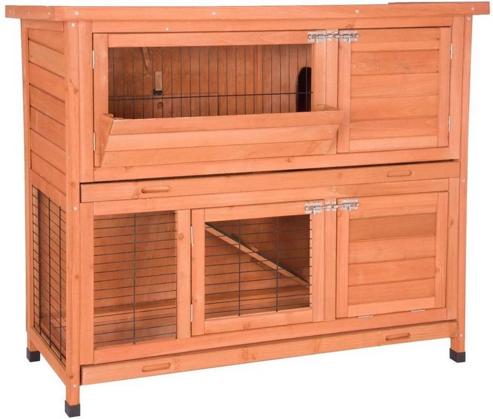 EUGAD Tierhaus, Hasenstall Kaninchenstall Hasenkäfig Kleintierstall Meerschweinchen Massivholz Hellrot 120 x 50 x 100,5 cm Grau-Weiß, Hellbraun 1 EUGAD Tierhaus, Hasenstall Kaninchenstall Hasenkäfig Kleintierstall Meerschweinchen Massivholz Hellrot 120 x 50 x 100,5 cm Grau-Weiß, Hellbraun