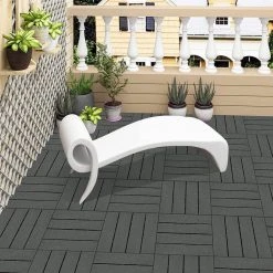 EUGAD WPC-Fliesen, 22 Stück WPC Terrassenfliesen in T-Form 30x30cm Dunkelgrau Anthrazit, Braun, Hellgrau -TischStuhl Verkäufe da744874 481b 56b5 849b 1d98ea4be158