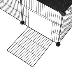EUGAD Freigehege, Freigehege Kaninchen mit Stauraum Hasen Meerschweinchen Welpenauslauf Laufgitter mit Tür&Treppe DIY Schwarz 41 Platten (35x35cm/Platte) 105 x 70 x 70 cm -TischStuhl Verkäufe dabab3b3 11fe 5980 8779 2f3a1b3823ea