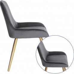 EUGAD Esszimmerstuhl (2 Stück), Küchenstuhl Wohnzimmerstuhl Sitzfläche aus Samt mit Metallbeine,Stuhl für Esszimmer Wohnzimmer Küche, Hellgrau Bordeaux, Dunkelgrau, Dunkelgr&uuml;n, Rosa -TischStuhl Verkäufe db57ecb8 a961 5c30 a431 6e0181bc2be0